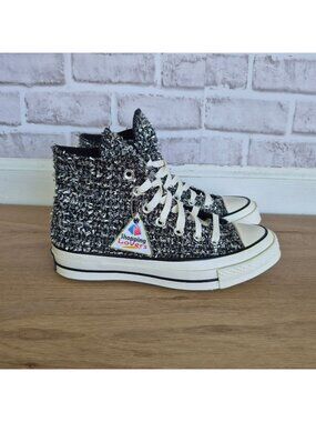 ⭐Converse Chuck 70 Hi Metallic Tweed Sz 5.5 Men's shoes Sneakers Black A14442C